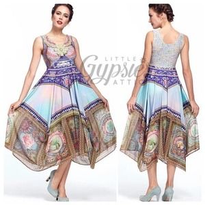 Antique Rainbow Unicorn Maxi Dress